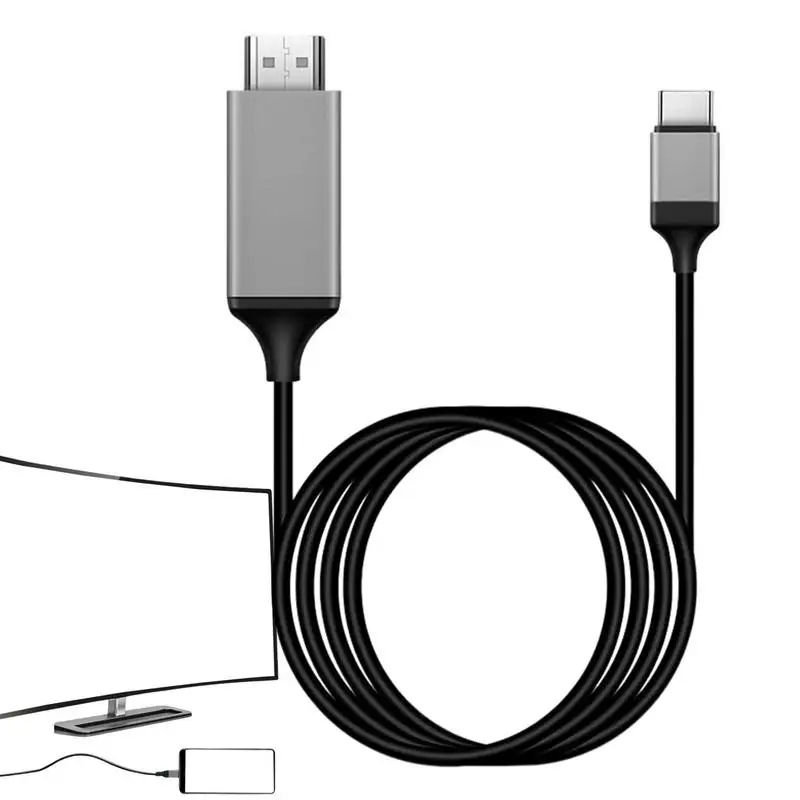 

Переходник для видеокабеля USB Type-C 4K, адаптер USB Type-C, универсальный совместимый адаптер, кабель-адаптер для экрана телефона, адаптер для компьютера