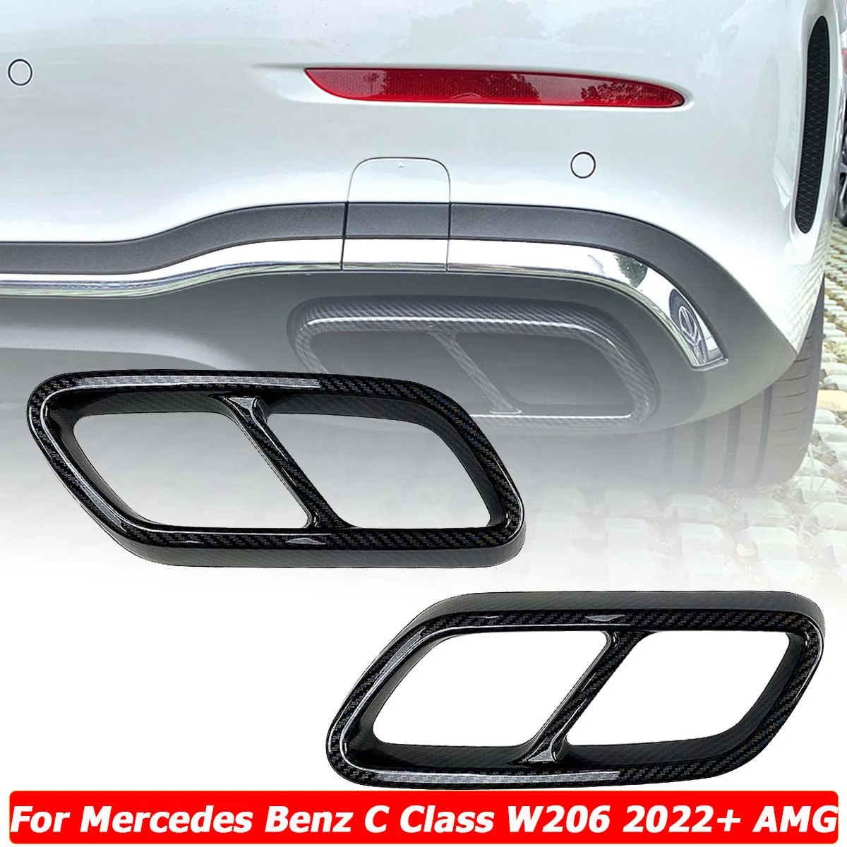 

Наклейка на глушитель выхлопной трубы для Mercedes Benz C Class C200 C260 C300 AMG 2022