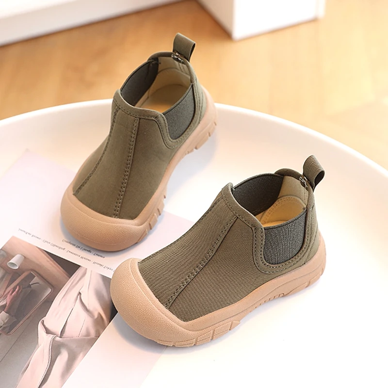 Кроссовки Тканевые для мальчиков и девочек повседневные черные зеленые Осенние