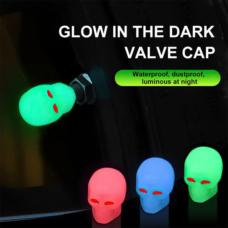 

Bicycle Luminous Tire Valve Cap Car Wheel Hub Glowing Dust-proof Decorative Tyre Rim Stem Covers Applicable Motorcycle Bike