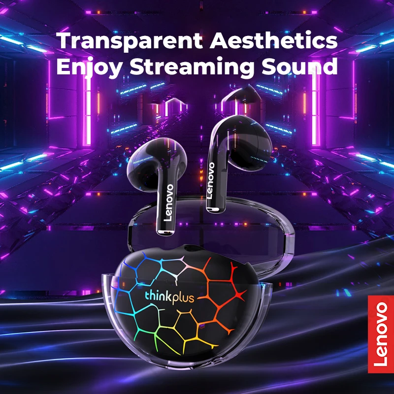 Lenovo LP80 Pro Bluetooth Earphones 5.1 with Microphone In-ear Music Headphones Light Touch Control Long Battery Headsets Earbud - купить по