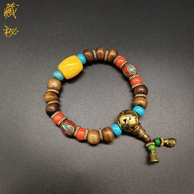 

Roasted Yak Bone Buddha Bead Handstring