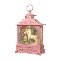 romantic creative unicorn princess square lamp floating snow lantern music box for christmas decoration supplier