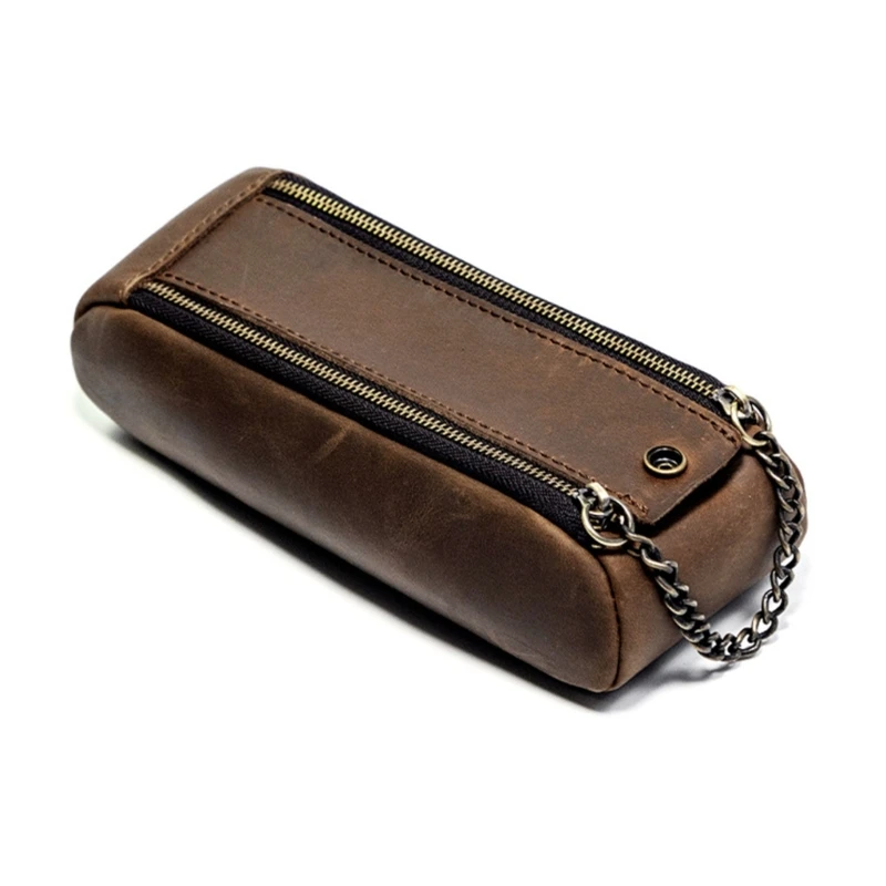 

Dual Zipper Vintage Pen Case Holder for School Stationary Large Capacity Bag