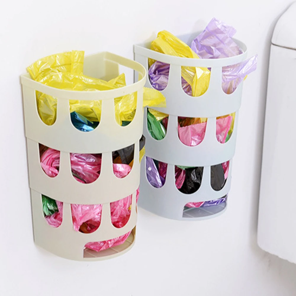 

Wall-Mounted Grocery Bag Dispenser Kitchen Plastic Extraction Garbage Bag Practical Clutter Mini Boxes Garbage Bag Organizer