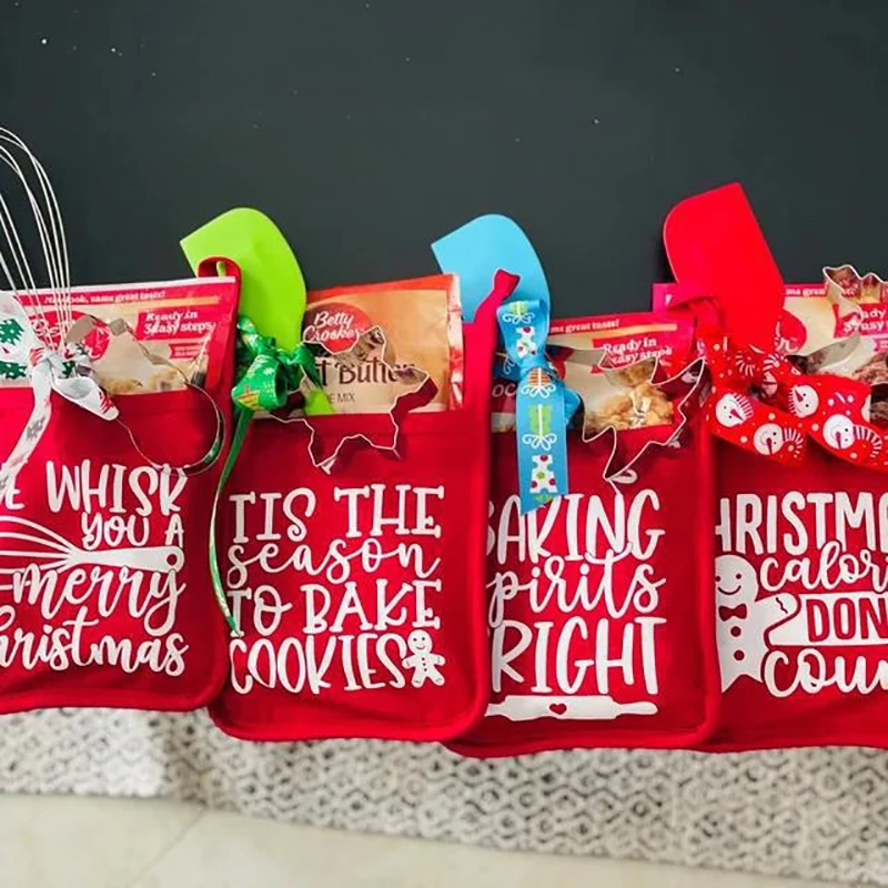 

Рождественская подставка для кастрюль, набор для выпечки, прочная ткань, перчатки для духовки, сумка, красная забавная подставка для кастрюль, набор для выпечки, рождественские варежки для выпечки