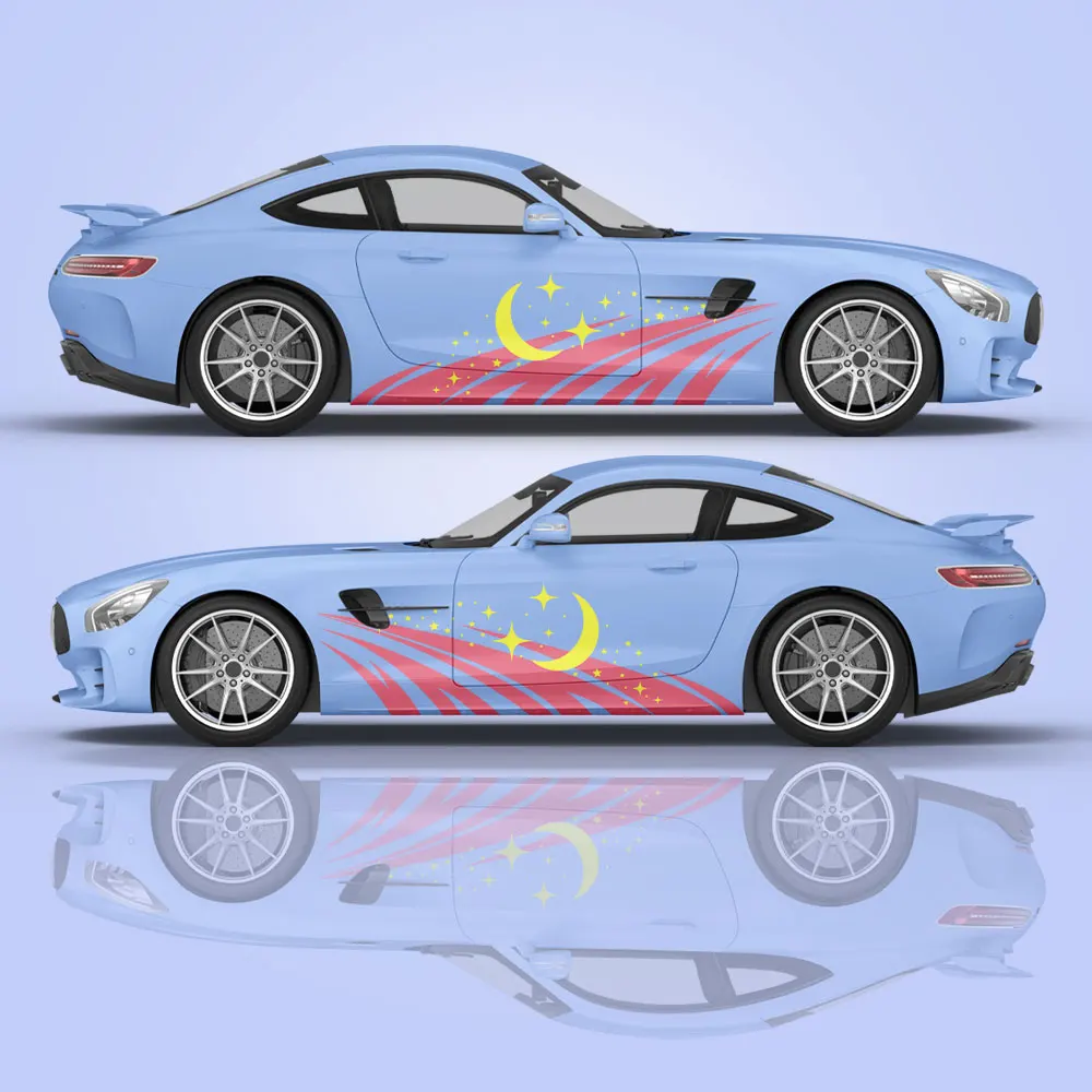 

Moon Star Car Wrap Sticker Cast Vinyl Wrap Universal Size Sticker Decal High Quality Large Vehicle Stripe Graphic Decal