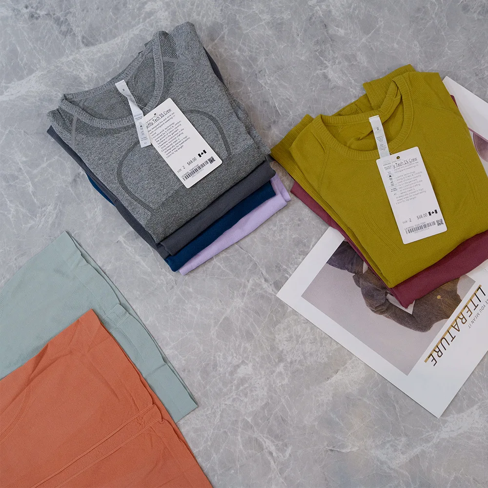 1.0 Knitted Sports Vest Yoga Long Sleeves Swiftly Tech Gym Wear Long Sleeve Tight Yoga Breathable Casual Outdoor T-Shorts