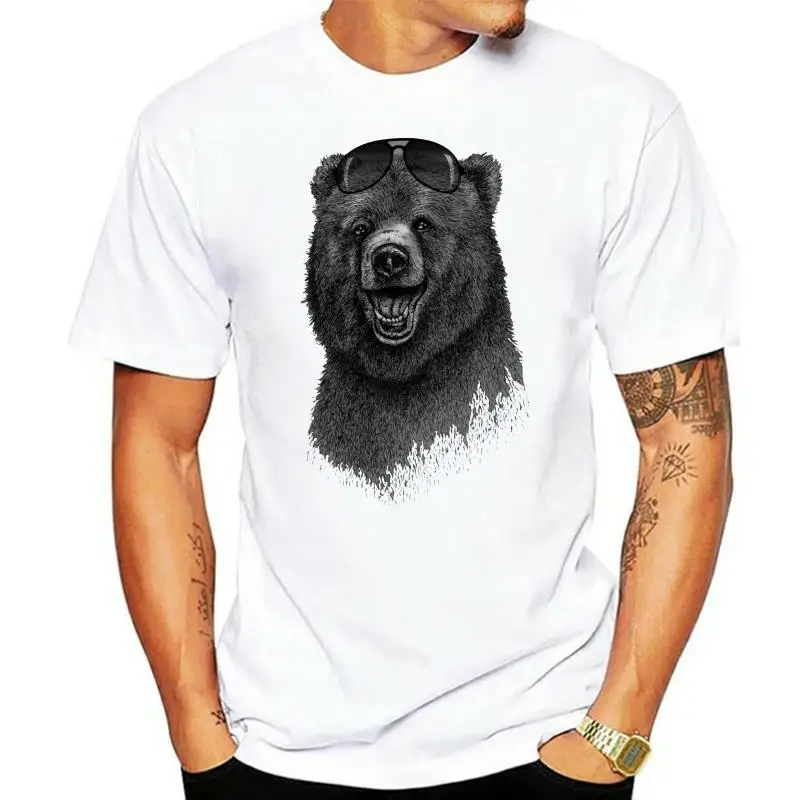 

Tshirts Hiphop Sings The Happiest Bear Summer Tops & Tees For Men Short Sleeve Cotton Fabric Fashion Tees Camisa Man T Shirt