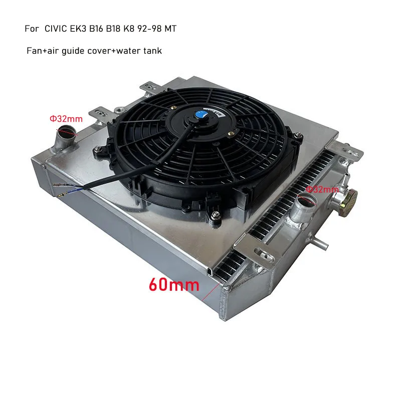 

Высокопроизводительный 3-рядный гоночный алюминиевый радиатор 60 мм для Honda Civic EK EG DEl Sol Manual D15 D16 для CIVIC EK3 B16 B18 K8 92-98