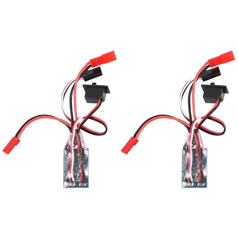 

2X Rc Car 10A Brushed Esc Two Way Motor Speed Controller No Brake For 1/16 1/18 1/24 Car Boat Tank F05427