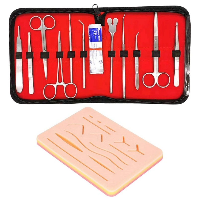 

Students Oral Debridemen,Teaching Suture Training Mold Kit,Skin Operate Suture Practice Model Training Needle Scissors