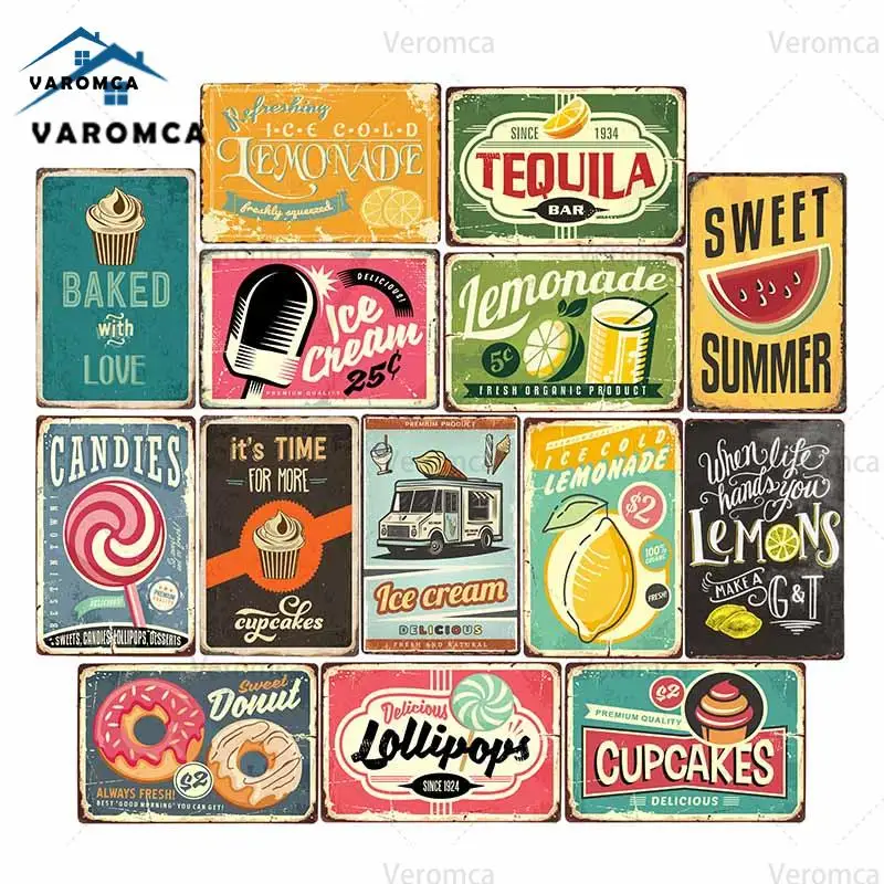 Металлические плакаты в стиле ретро винтажные Плакаты для напитков кофейных