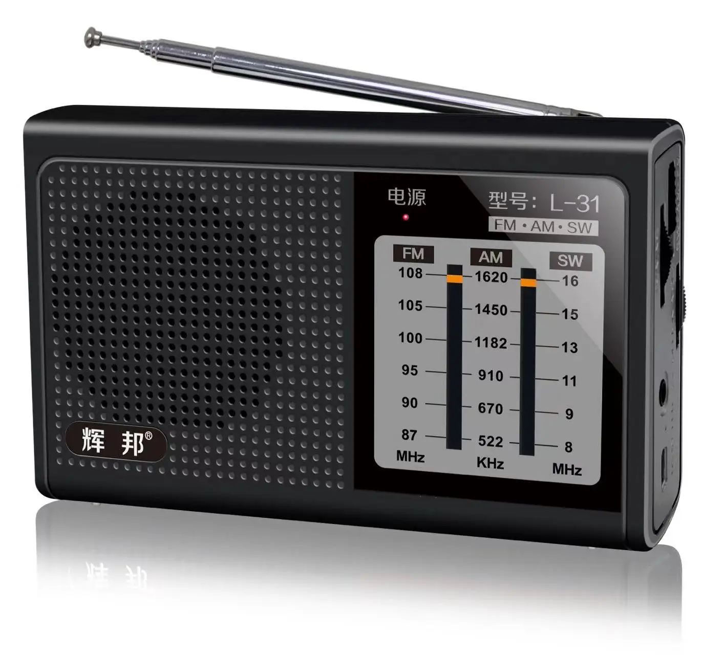 Портативный карманный радиоприемник FM / AW SW с ручной указкой поисковая платформа