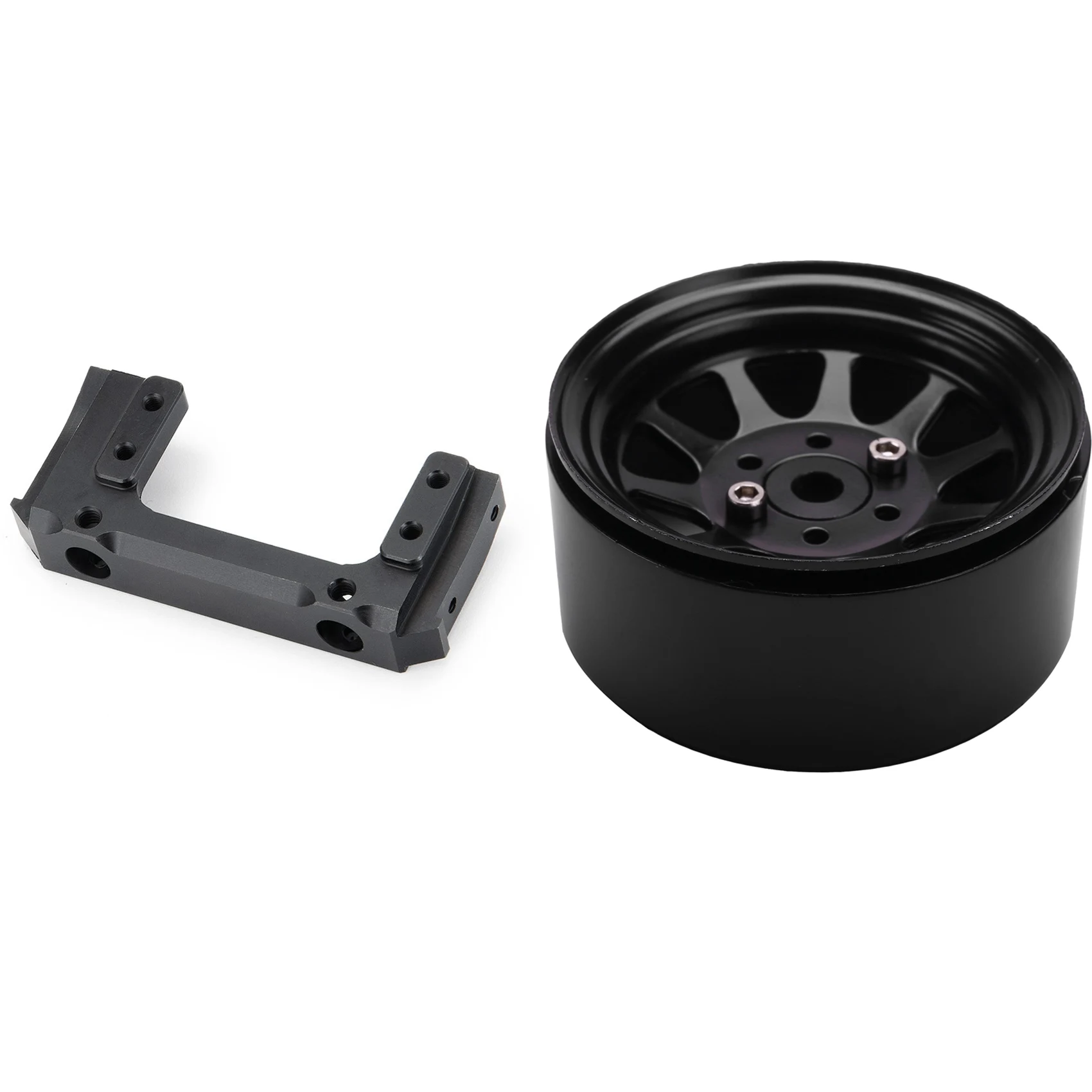 

Aluminum Alloy Front Bumper Mount Servo Stand With Metal Alloy 1.9 Beadlock Wheel Rims