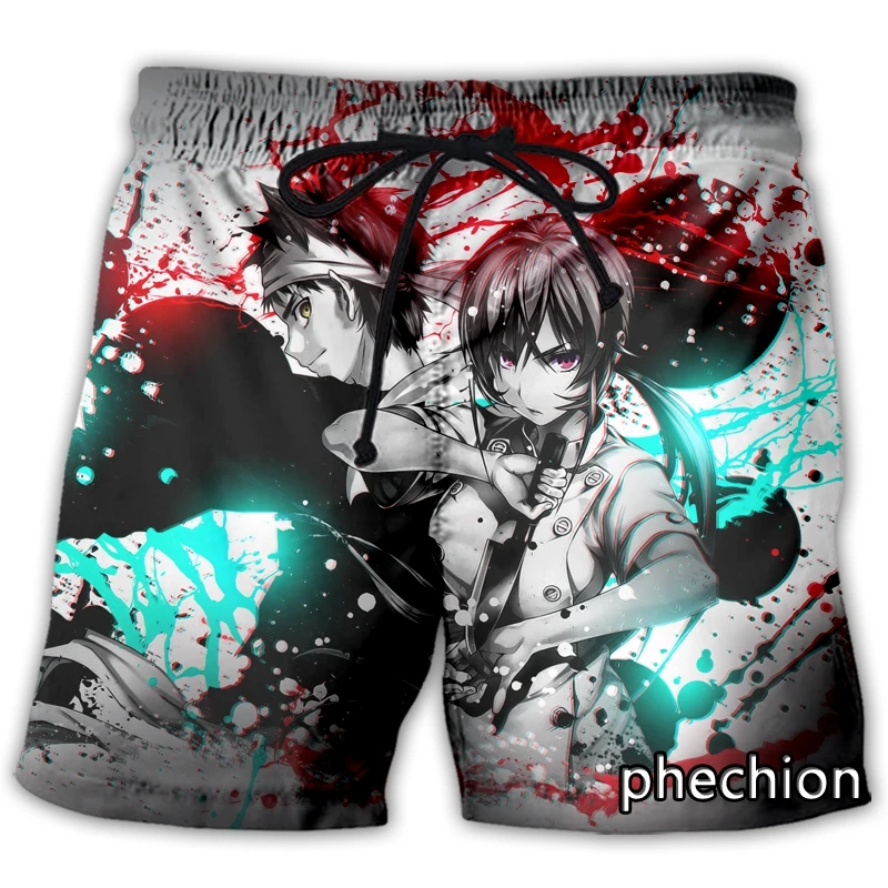 

phechion New Men/Women Food Wars! Shokugeki no Soma 3D Printed Casual Shorts Fashion Streetwear Men Loose Sporting Shorts A95