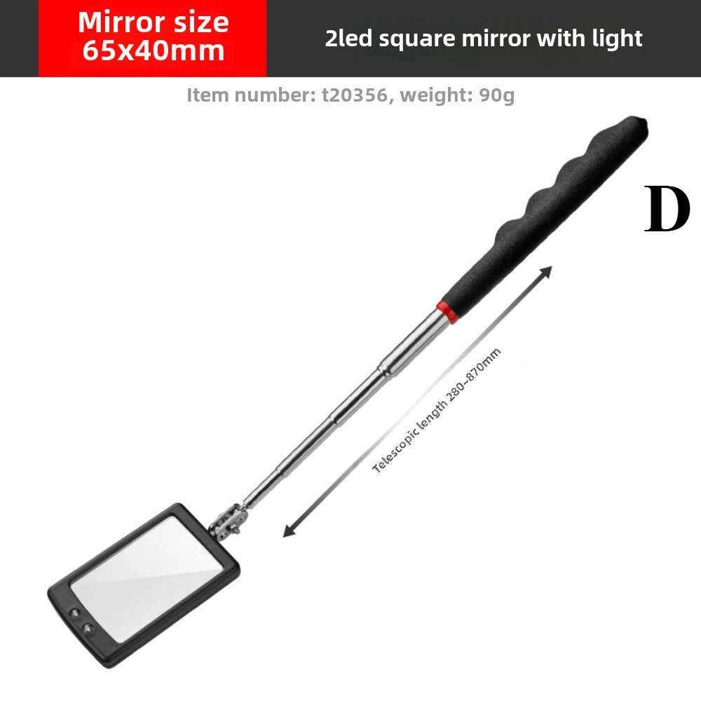 

Автомобиль 360° ° Инспекционное зеркало со светодиодной подсветкой, телескопическое инспекционное зеркало, телескопическая ручка, ремонтные зеркала, удлиненные инструменты для механика