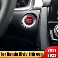 for honda civic 11th gen 2021 2022 stainless car engine push start stop ignition button ring cover cap interior accessories