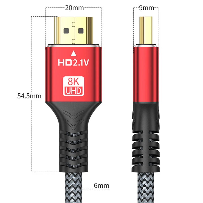 8K HDMI-совместимый кабель 2.1, высокоскоростной динамический HDR, 48 Гбитс, 8K60 Гц, 4K120 Гц, UHD видеокабель сверхвысокой четкости для HDTV (art.: 3920cd58aaf84) - 3920cd58aaf84