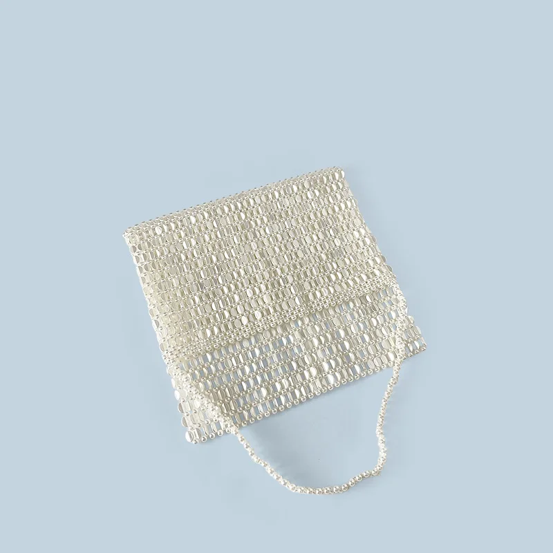 Модная блестящая сумка ручной работы из акрила и бисера выдолбленная на плечо