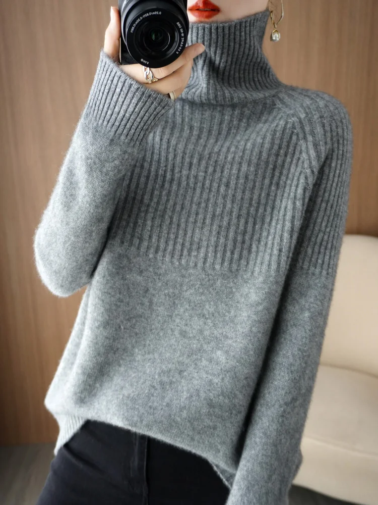 Soft Glutinous Turtleneck Inner wear Sweater Women Autumn and Winter New Fashionable Western Sle Pile Collar No Pilling Kni...