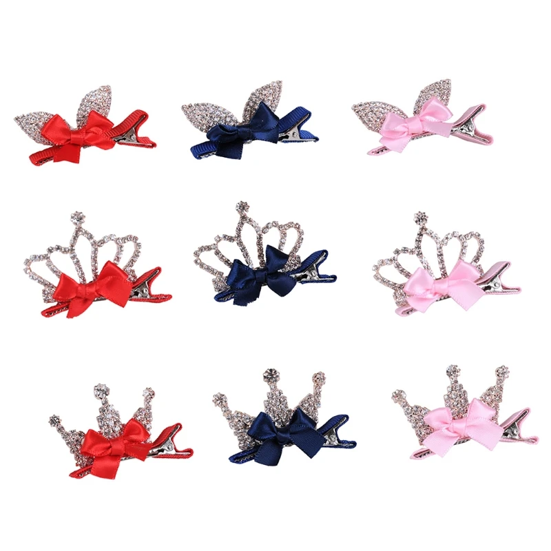 

Bow Hairpin with Bunny Ears Beautiful Shiny Hair Clip for Girls Rhinestones ​hair Clips Ponytail Hair Accessories
