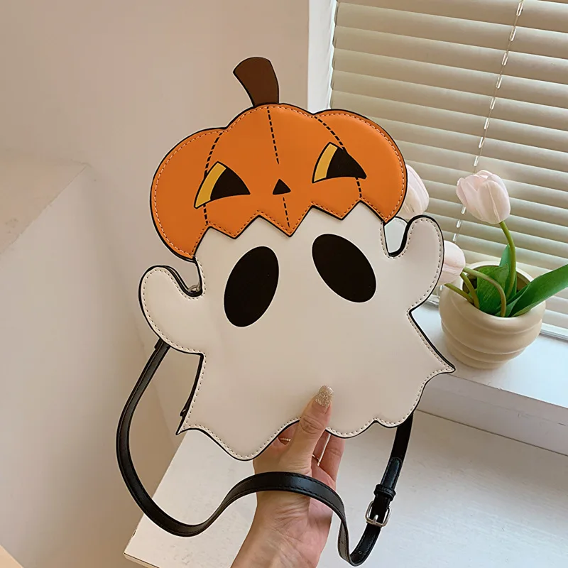 

Halloween Pumpkin Bags for Girls 2023 New Leather Personality Funny Crossbody Bag Hip Hop Party Cartoon Cute Shoulder Bag Woman