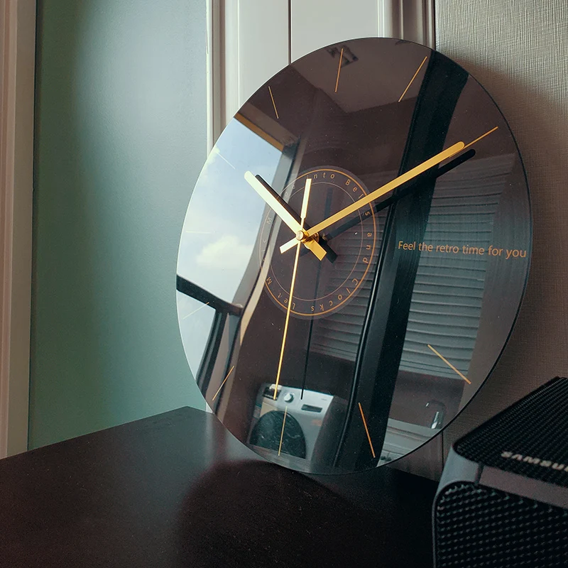 Luxury Silent Glass Wall Clock Nordic Design  Living Room Wall Clock Modern Creative  Reloj De Pared  Wall Watch Home Decor
