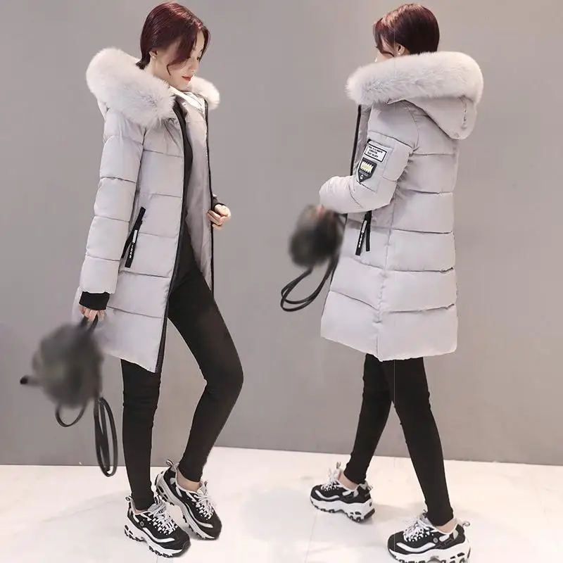 Women's Fashion Long Coat Parka Jacket Winter Warm Clothes Puffer Fur Collar Coat Abrigo Calido De Lana Para Mujer