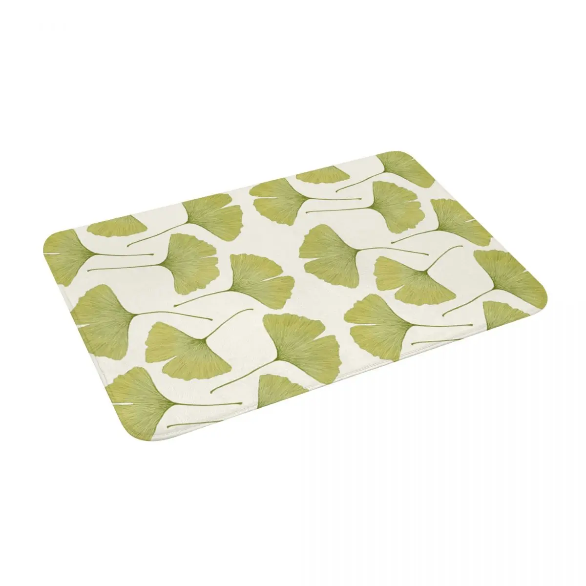 

Green Ginko Leaves 24" X 16" Non Slip Absorbent Memory Foam Bath Mat for Home Decor/Kitchen/Entry/Indoor/Outdoor/Living Room