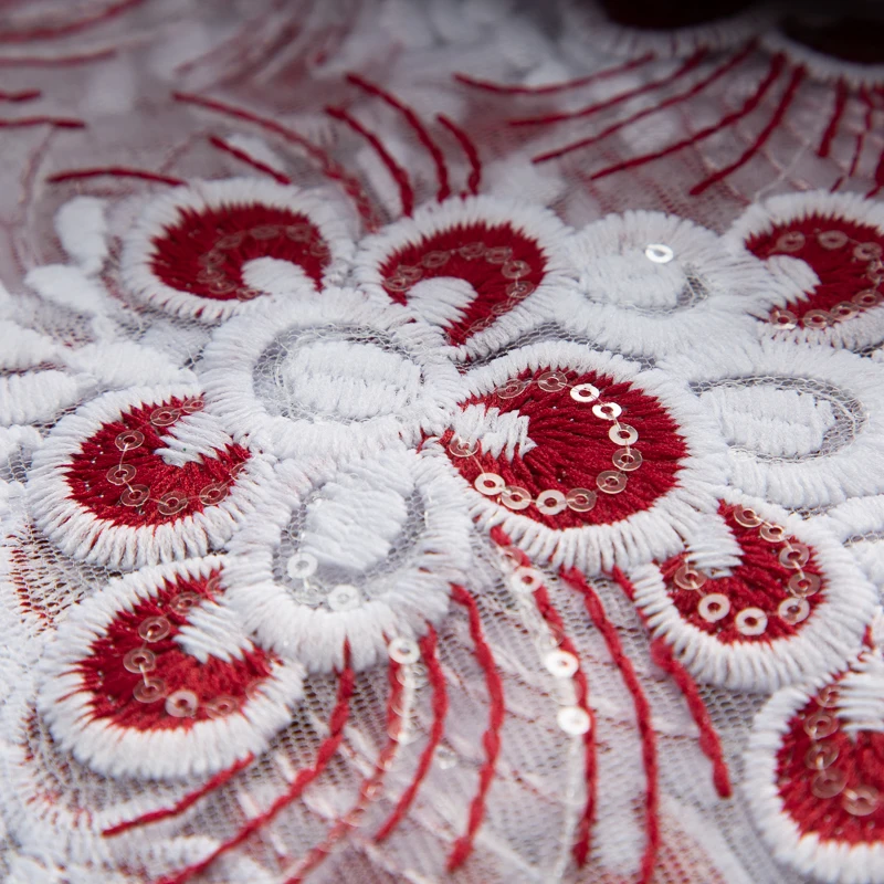 Кружевная французская сетчатая кружевная ткань SJD с блестками 2023 новейший дизайн