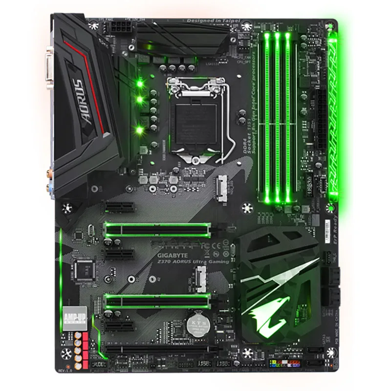 Бывшая в употреблении игровая Материнская плата Gigabyte Z370 Aorus Ultra с RGB Fusion с Intel LGA1151 ATX 2xM.2 Материнские платы Crossfire