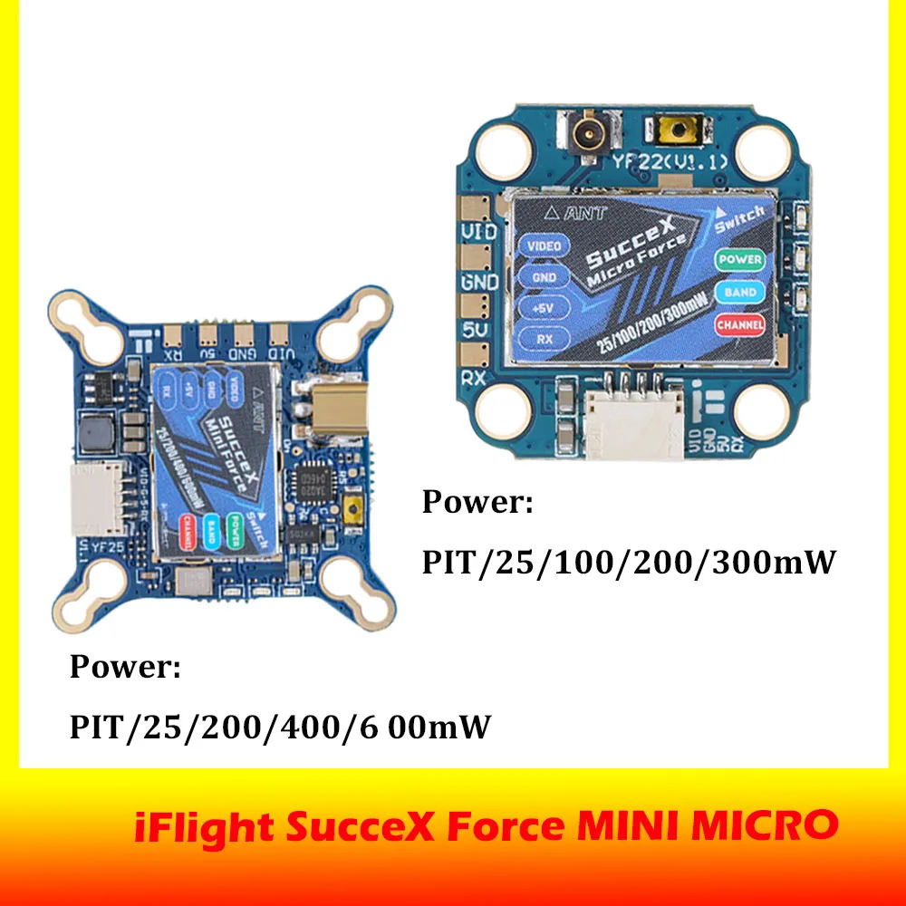 

iFlight SucceX MICRO MINI Force Adjustable 300mW/ 600mW 5.8GHz VTX With MMCX Connector For RC Racing FPV Drone