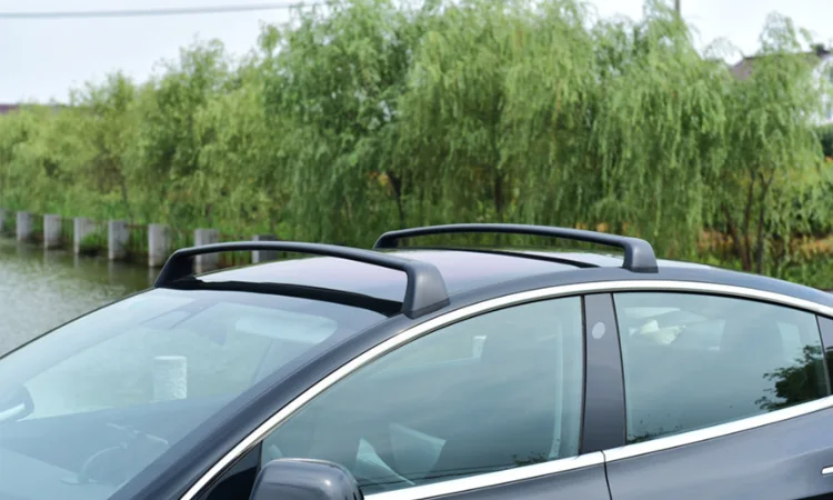 

Black Roof Rack Aluminum Cross Bars Cargo Carriers For Tesla Model 3 2017-2021 Rooftop Crossbar Luggage Holder