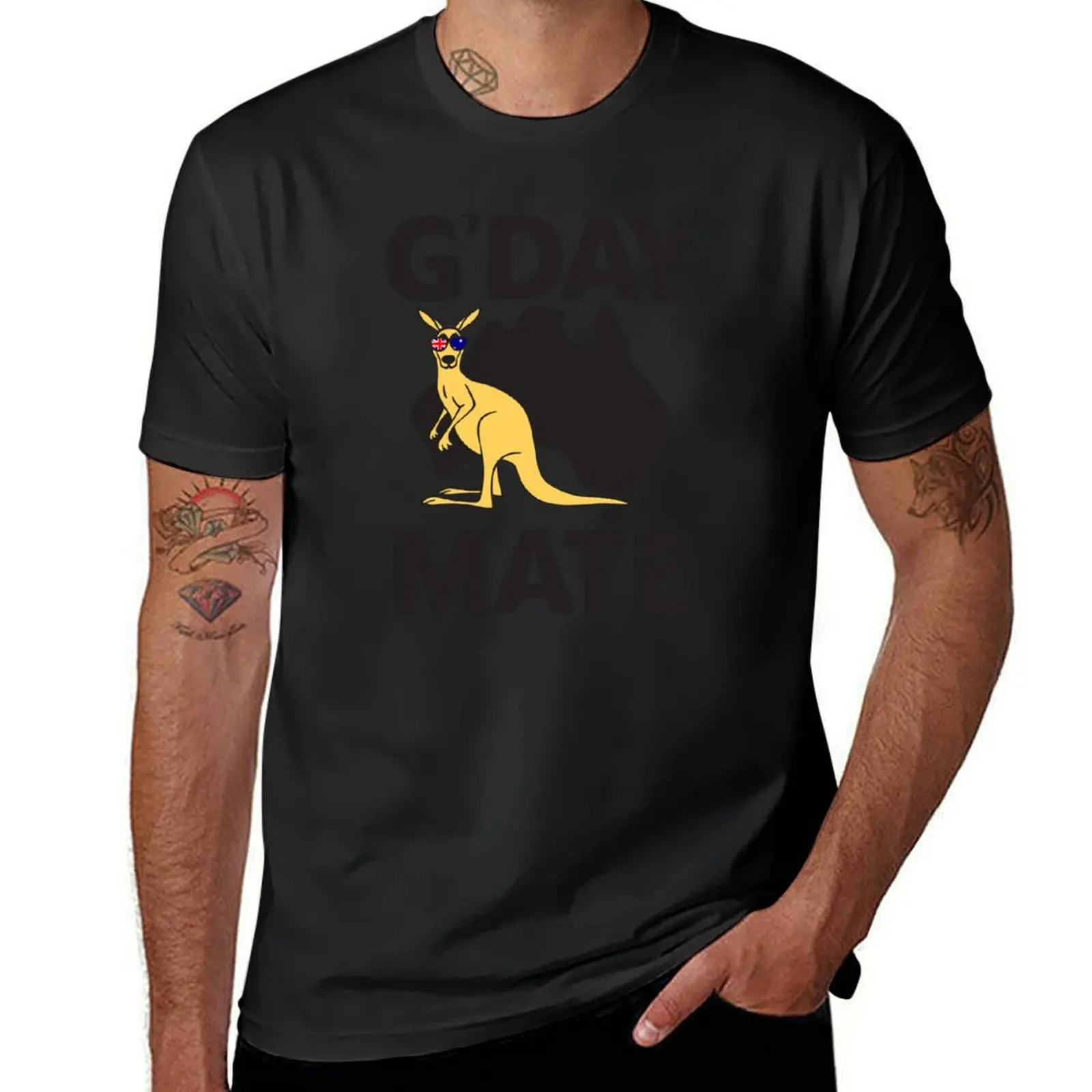 G Day Mate Australia Map Kangaroo Cute Animal в очках Футболка для мальчика новое издание аниме