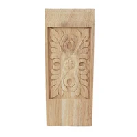 20cm Wood Carved Long Applique Frame Corner Onlay Unpainted Furniture Home Decor Garden Decoration Accessories Door