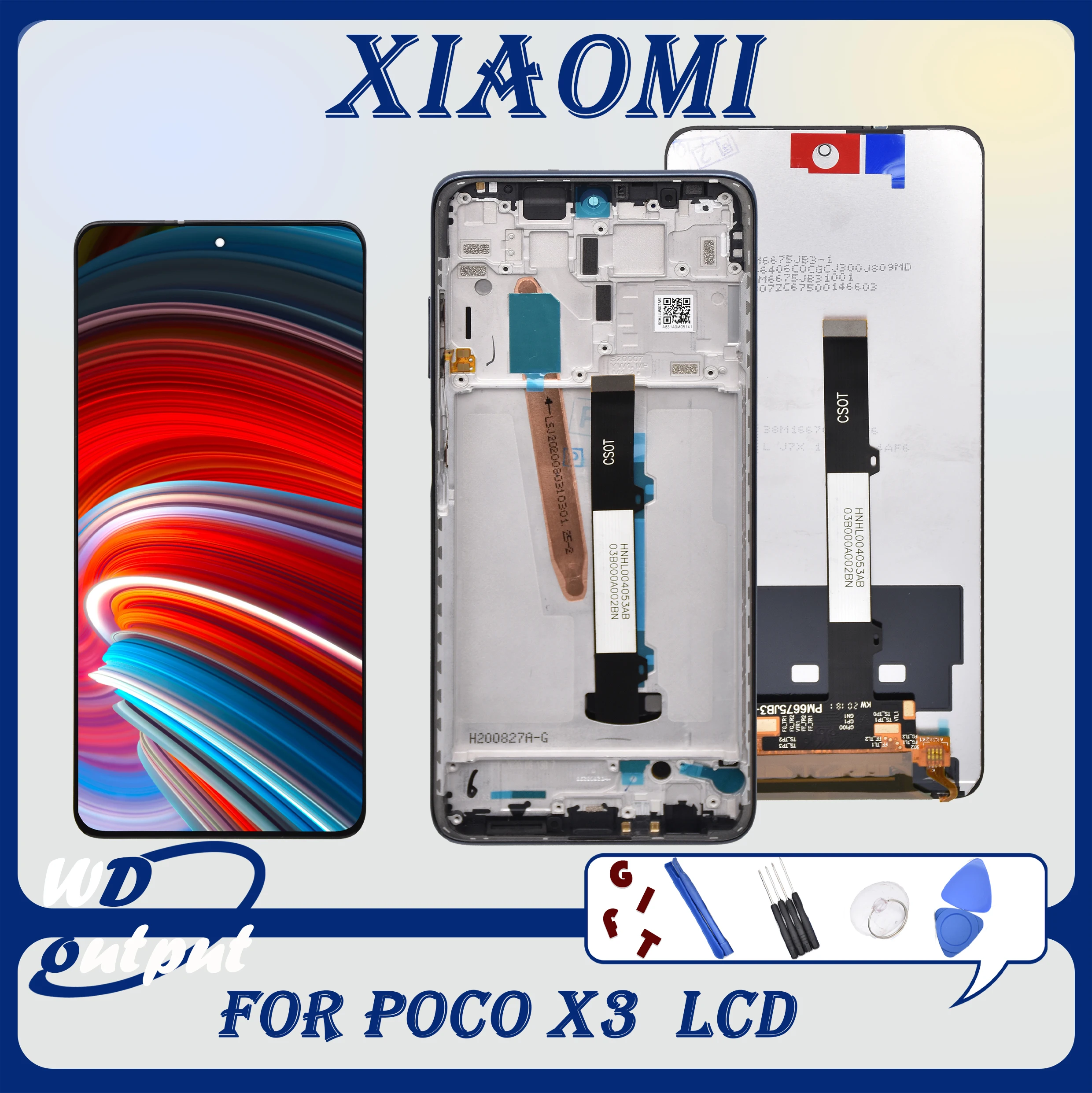 

ЖК-дисплей 6,67 дюйма для Xiaomi POCO X3, сменный дигитайзер сенсорного экрана для POCO X3NFC, ЖК-дисплей M2007J20CG, дисплей с рамкой