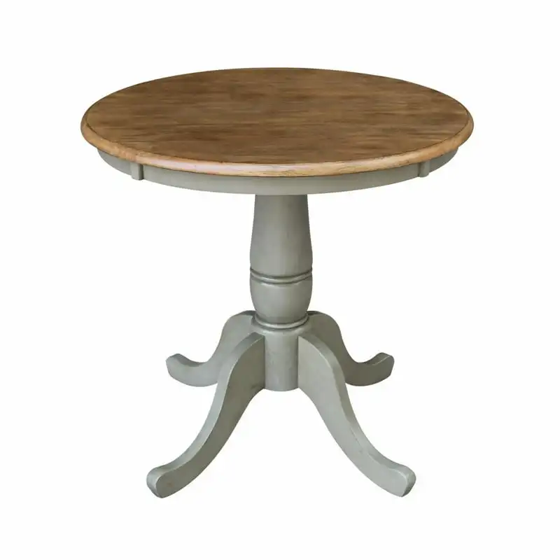 Round  Pedestal Table - Dining Height - Distressed Hickory/