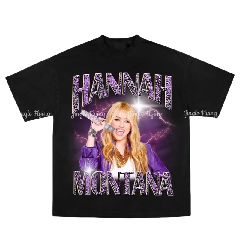 Винтажная футболка унисекс Hannah Монтана мягкая дышащая Повседневная Уличная