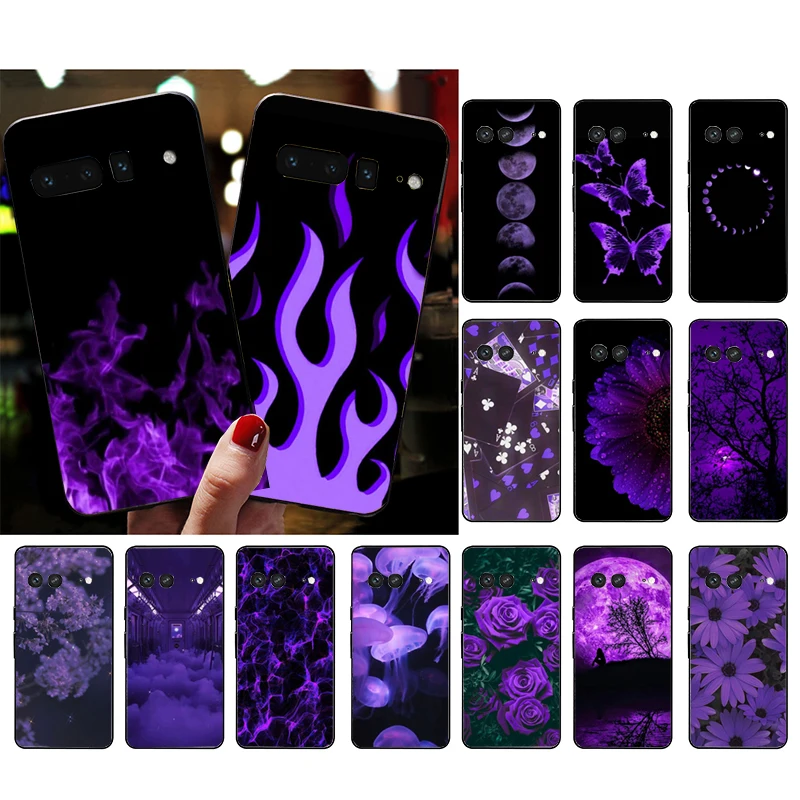 

Phone Case for Google Pixel 7 Pro 7a 6A 6 Pro 5A 4A 3A Pixel 4 XL Pixel 5 6 4 3 XL 3A XL 2 XL Purple Aesthetic Case