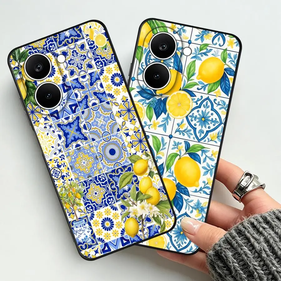 Фото Чехол для телефона Xiaomi Poco F8 C71 C75 X3 X4 X5 X7 F1 M5 M3 M4 M7 C61 C50 F3 C85 с узором «Средиземноморский лимон» №4