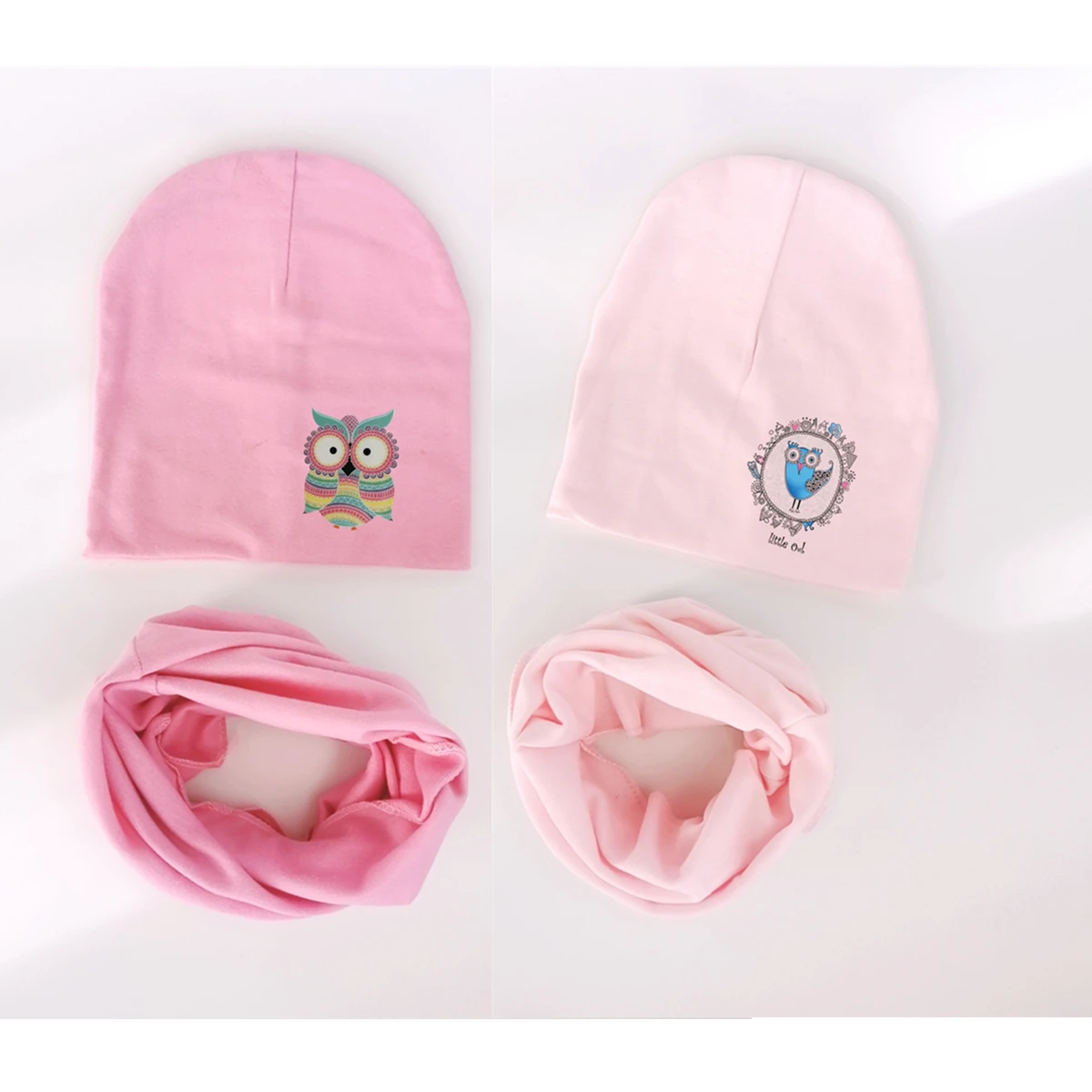 1 Set Autumn Winter Crochet Baby Hat Girl Boy Beanie Cap Children Hats Toddler Kids Scarf Collars gorros owl invierno | Детская одежда