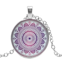 fashion 2019 new handmade necklace mandala buddhist kaleidoscope glass pendant necklace personalized gift necklace
