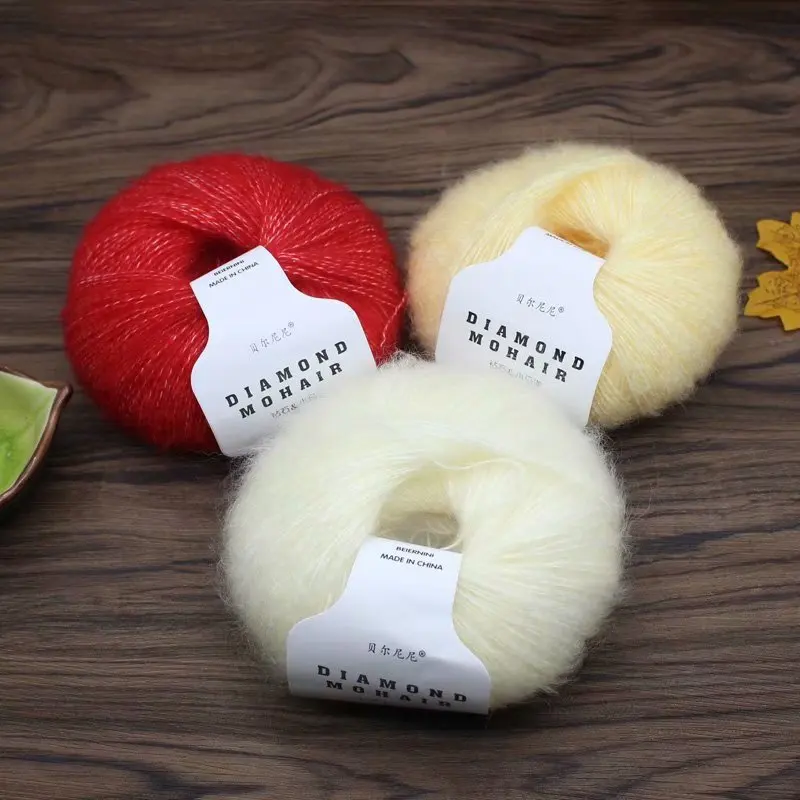 

25g mohair wool hand knitting South African young mohair fine wool knitting scarf shawl with wool ball diy