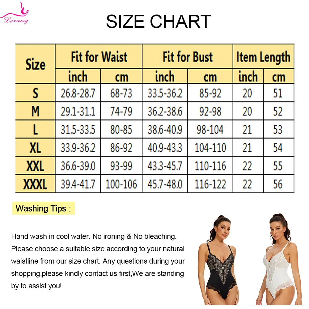 LAZAWG Bodysuit Shapewear Women Full Body Shaper Slim Tummy Control Abdomen Shapers Corset V-neck Belly Trimmer Underwear