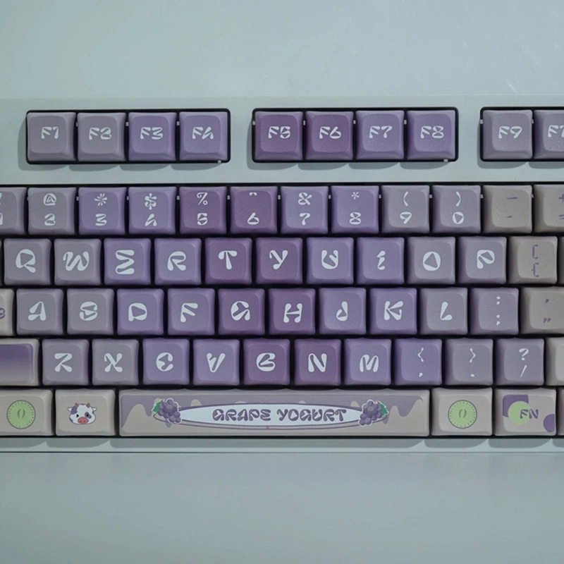 

XDA Keycaps Yogurt Grape Theme Pbt Keycap 127PCS Полный набор DyeSublimation для механических клавиатур CrossCore 3XUE