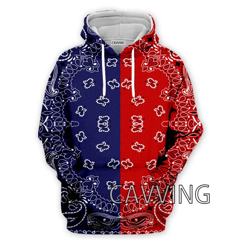Толстовки Crips Gang с 3D принтом толстовки капюшоном в стиле Харадзюку топы хип-хоп