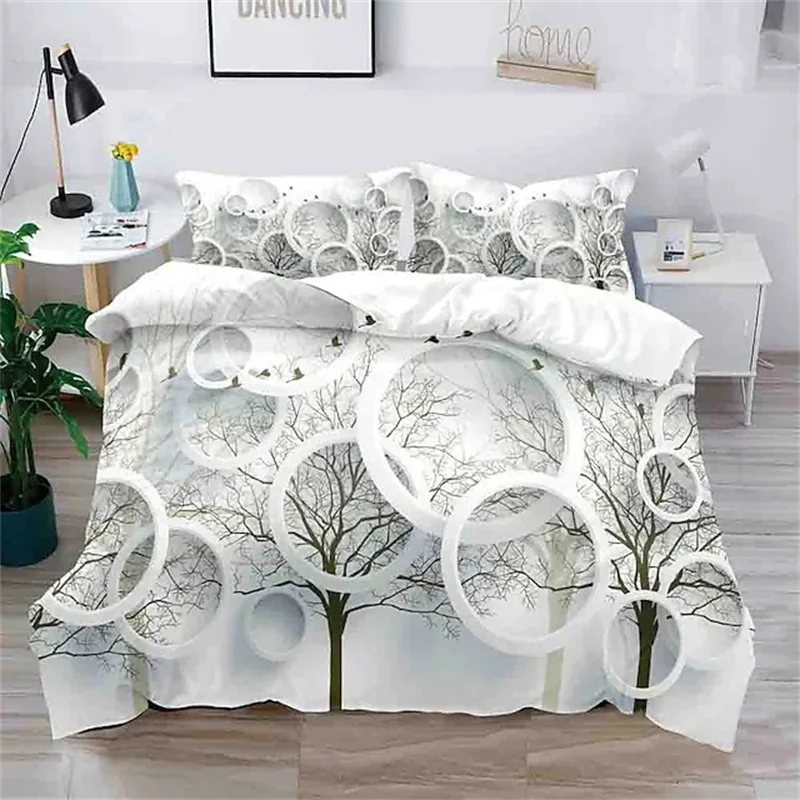 

Geometric Duvet Cover Abstract Art Bedding Set King Queen For Girls Boys Bedroom Decor Microfiber Dandelion Tree Comforter Cover