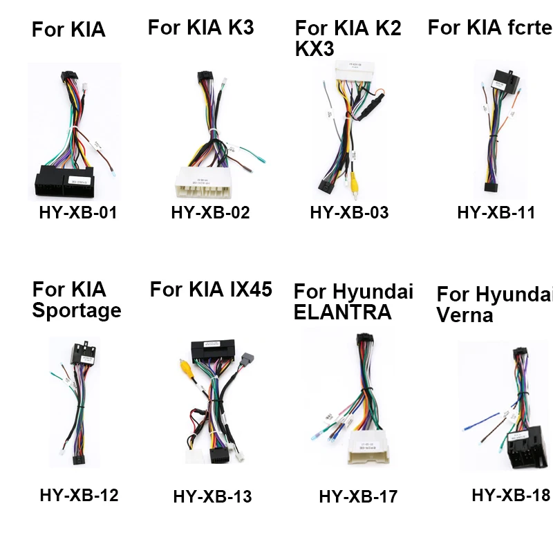 

Car Radio 52 PIN 40 PIN 16PIN Android Wire Harness Power Calbe For Hyundai Elantra Verna KIA K3 IX45 K2 fcrte Sportage