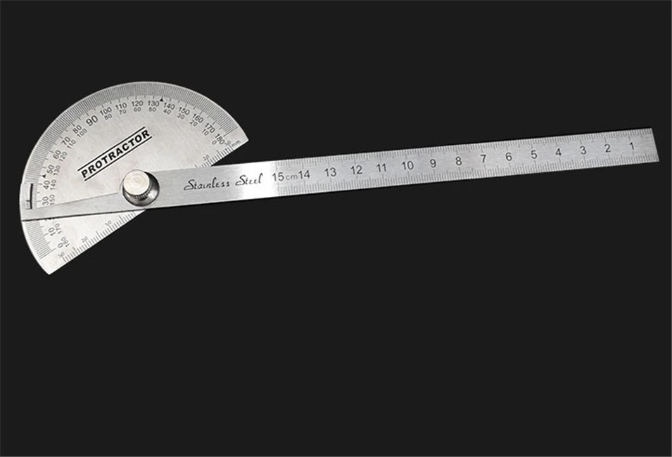

10cm 15cm 20cm multifunction stainless steel roundhead angle ruler mathematics measuring tool Measuring angle ruler